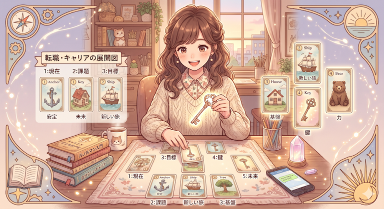 ルノルマンカード 仕事運｜転職・キャリアを読むキーカードと展開方法